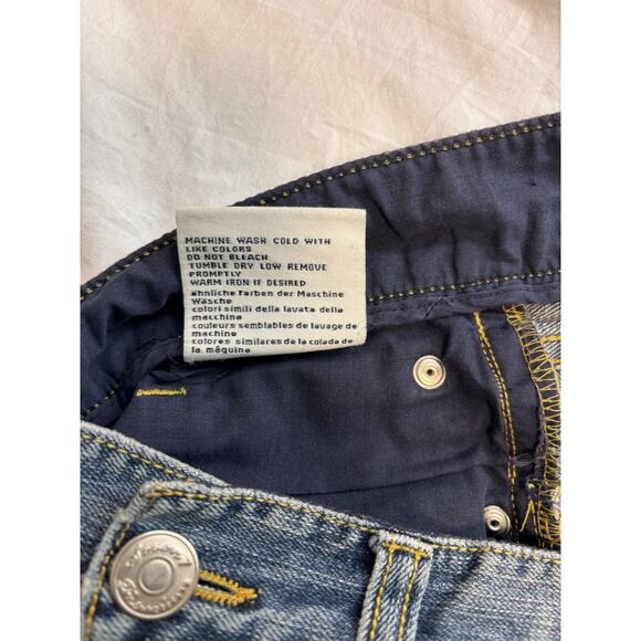 Seven 7 Relaxed Distressed Blue Denim Jeans Men's Size 32 Destroyed Western - Picture 11 of 12